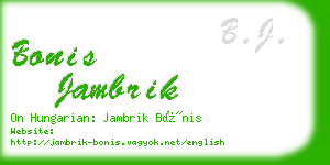 bonis jambrik business card